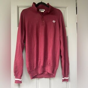 Vintage Fred Perry Sportswear Pullover Jumper Sweatshirt Polo Neck Made In Italy